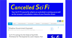 Desktop Screenshot of cancelledscifi.com